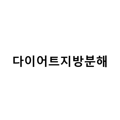 “효과적인 다이어트를 위한 지방분해 방법”