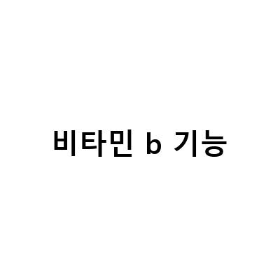 비타민 B군과 B12, 그리고 비타민B컴플렉스의 건강 기능과 특징