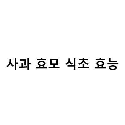 사과식초의 다이어트와 건강 효과, 사과효모식초클렌즈 라이블링으로 간단하게 시작해보세요