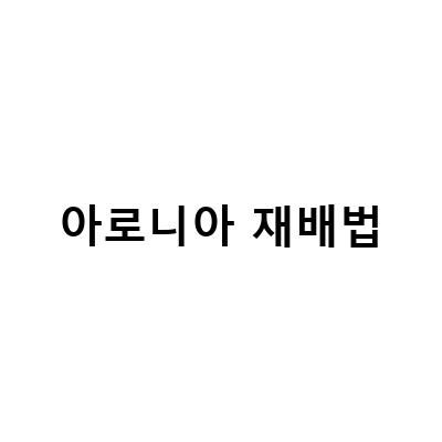 아로니아 재배법-아로니아 재배법과 묘목 직거래 가격 알아보기